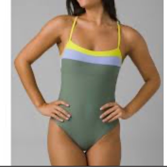 Prana | Women’s Sz Lg, Lurisia One Piece Swimsuit, Color block, Tie Back, Cheeky - Picture 6 of 8